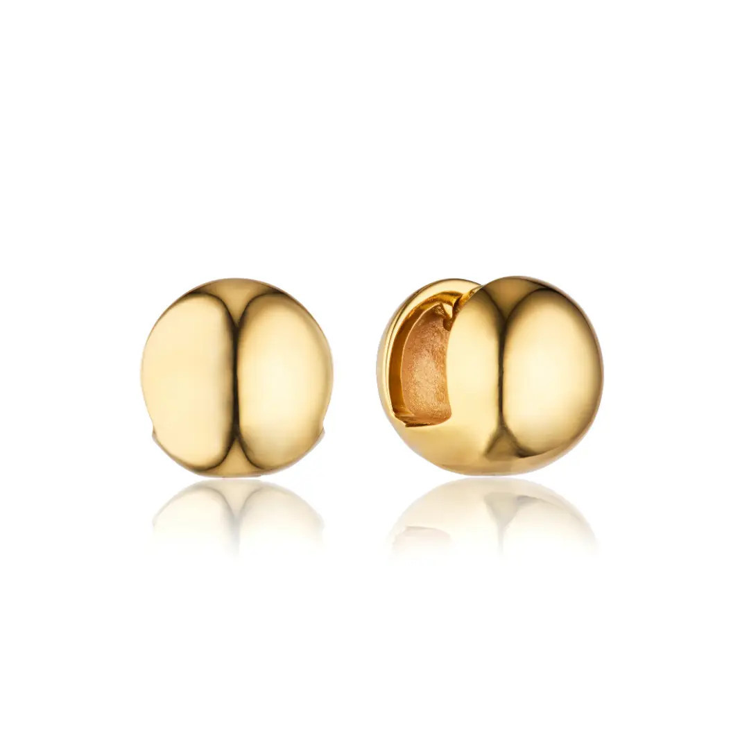 Gold Dome Ball Huggie Hoop Earrings | Lily & Roo