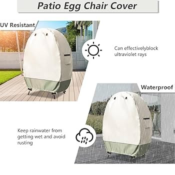 Outdoor Egg Chair Cover with Double Zipper,Waterproof Dust Proof Anti-UV Egg Chair Cover for Wick... | Amazon (US)