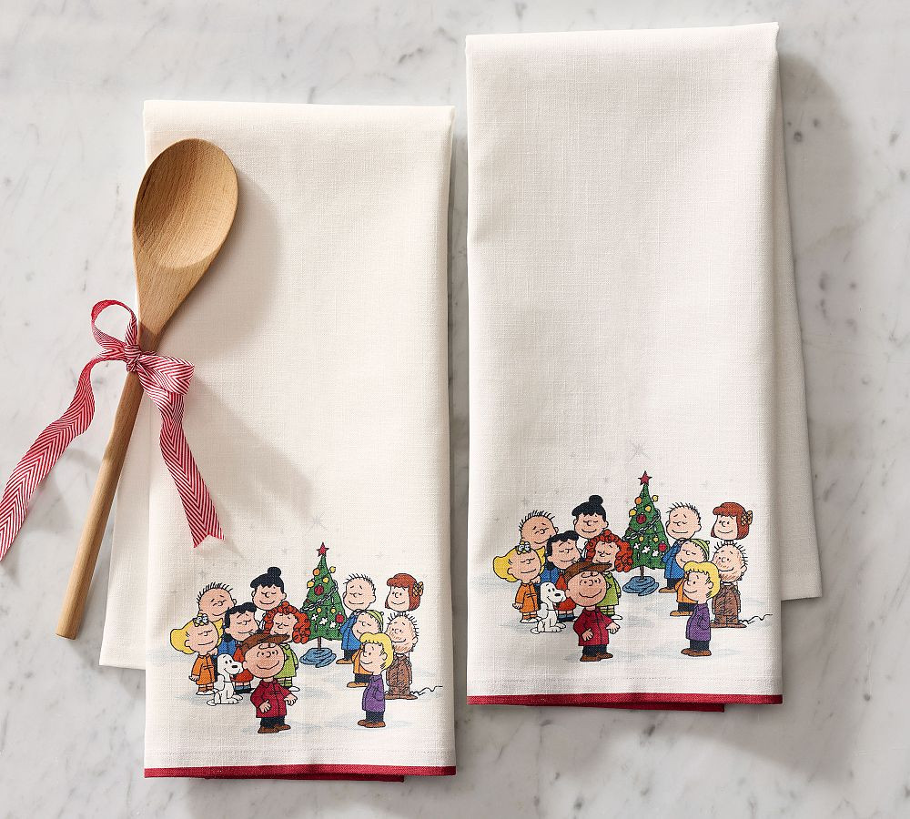 Peanuts\u2122 Charlie Brown Christmas Cotton Tea Towels - Set of 2 | Pottery Barn (US)