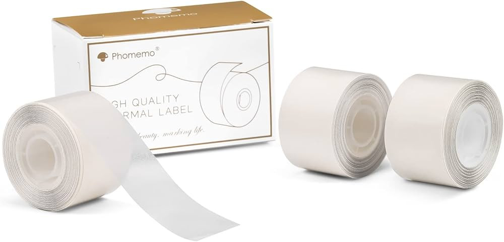 Phomemo D50 Transparent Adhesive Continuous Thermal Label, 20mm*6m, 3 Rolls, Waterproof, Oilproof... | Amazon (US)