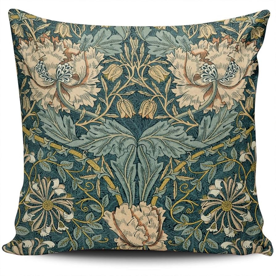 Home Decoration Pillowcase Cover Teal Vintage Tulips by William Morris Outdoor Custom Pillow case... | Amazon (US)