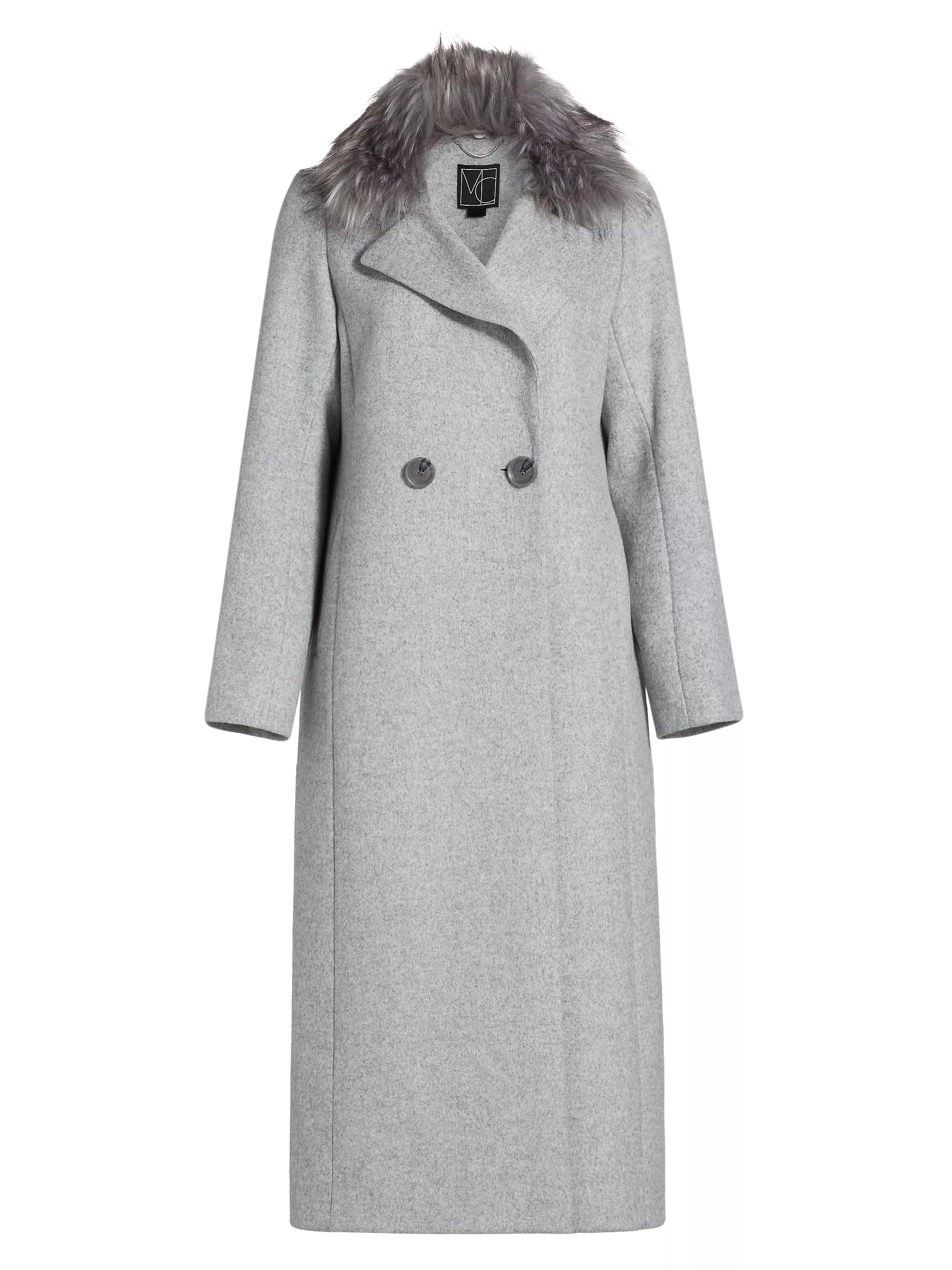 Mercer Collective Madison Faux Fur-Collar Maxi Wool Coat | Saks Fifth Avenue | Saks Fifth Avenue