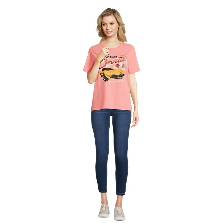 Time and Tru Women's Corvette Graphic Print T-Shirt, Sizes XS-XXXL | Walmart (US)