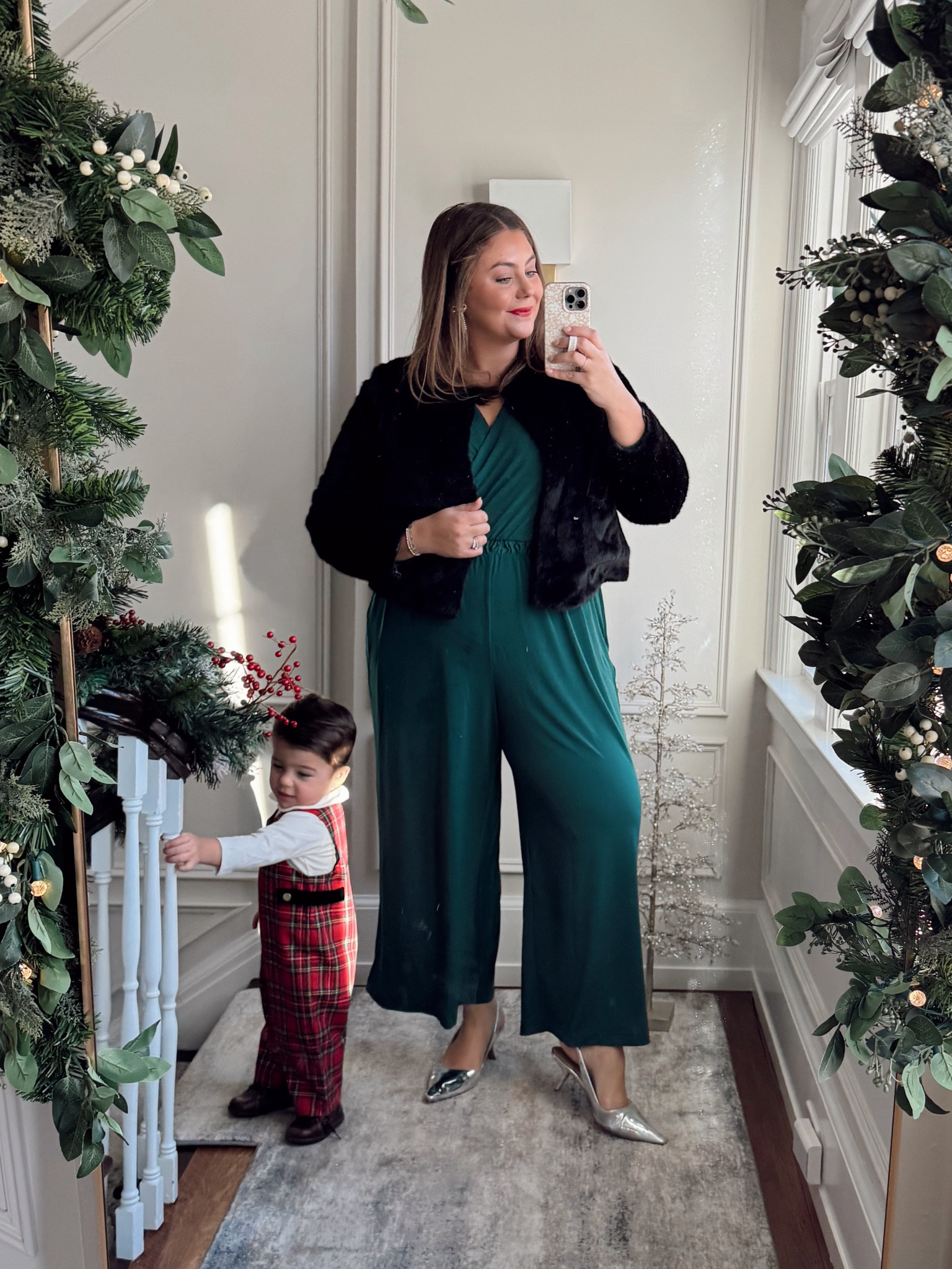 Breakfast with Santa outfits! Wearing 18 in jumpsuit, XXL in jacket. 

#LTKMidsize #LTKHoliday #LTKStyleTip