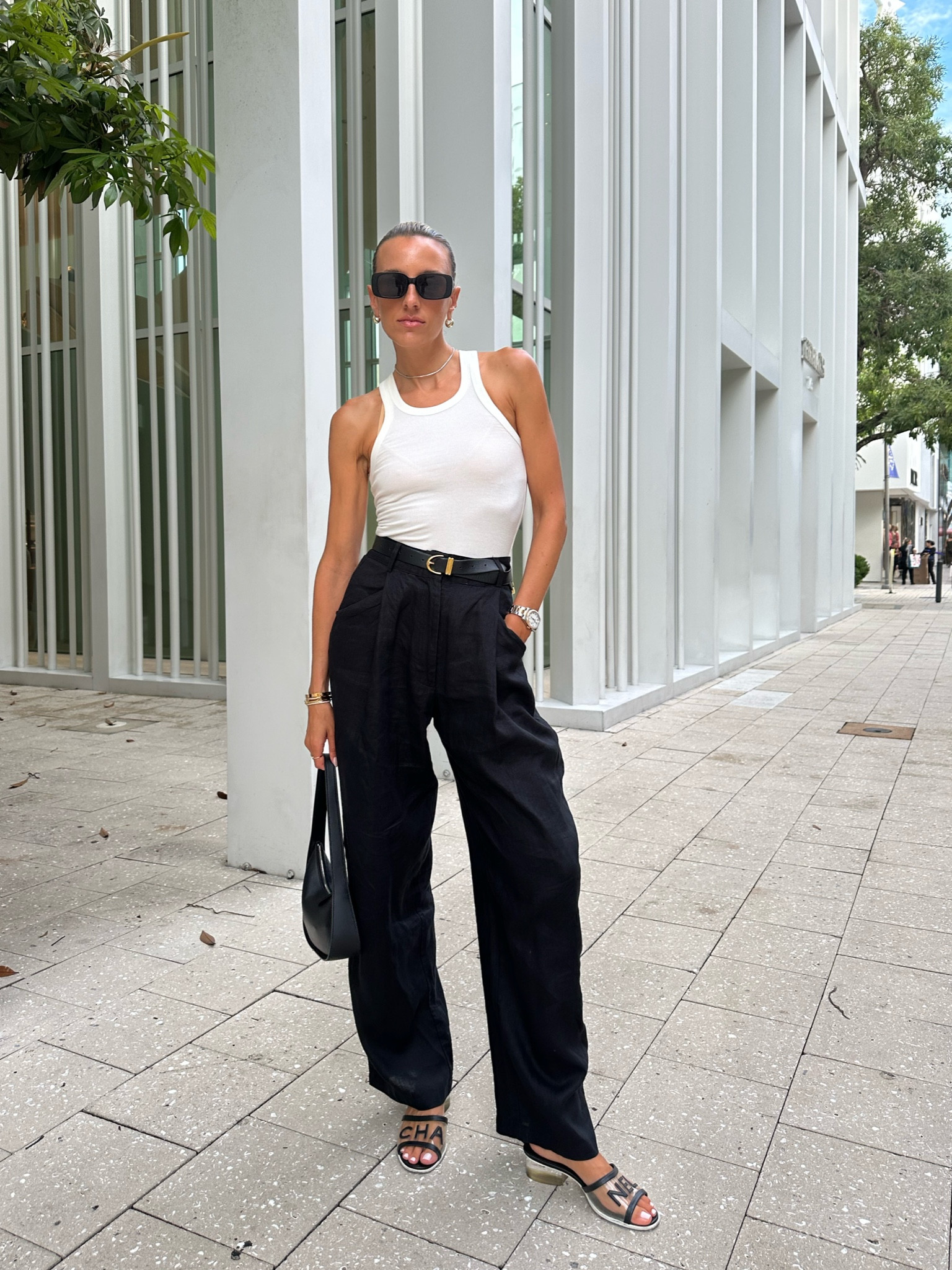 White tank top paired with black linen trousers. 

Wardrobe essentials, quiet luxury, travel outfit

#LTKstyletip #LTKunder50 #LTKitbag