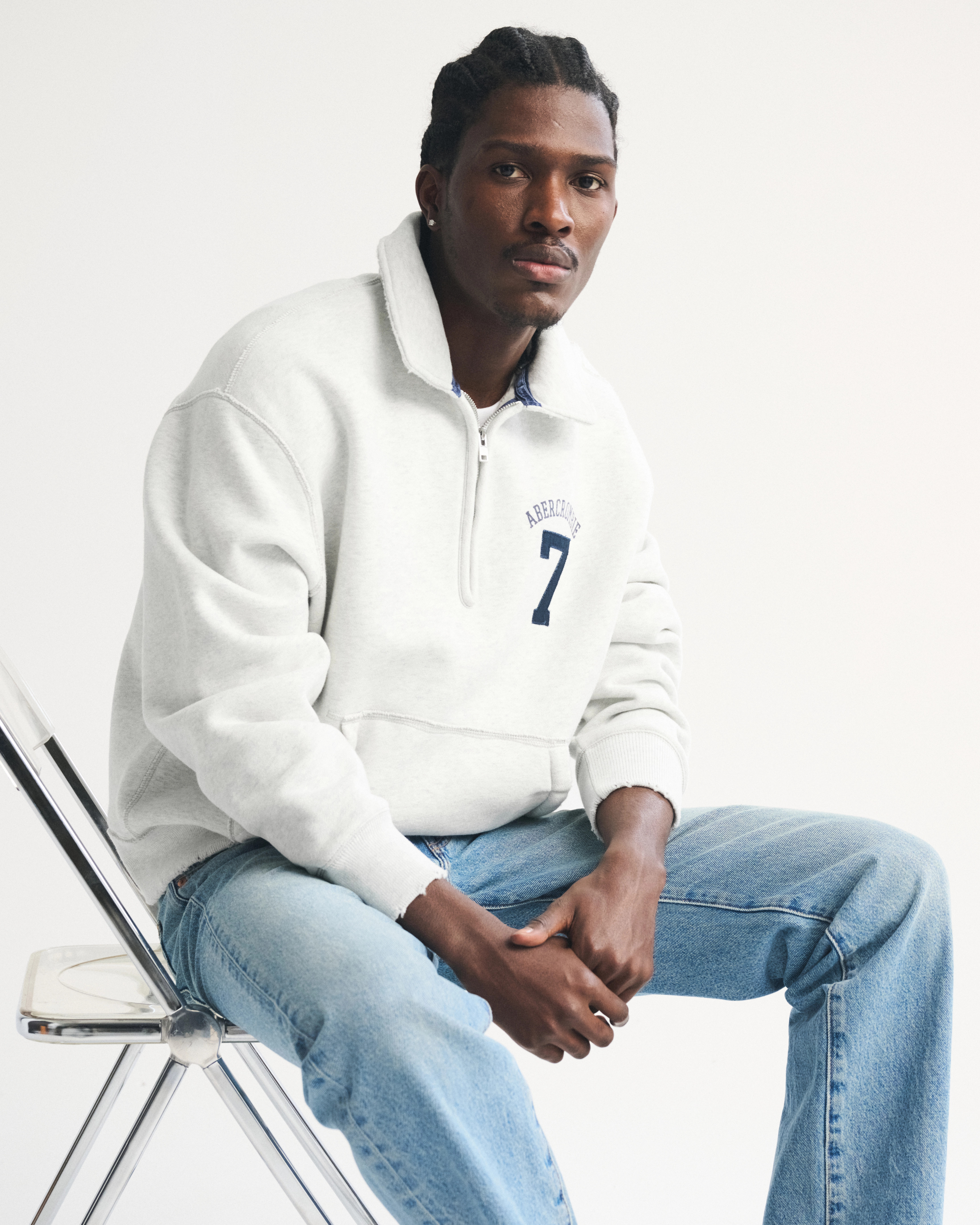 Logo Half-Zip Sweatshirt | Abercrombie & Fitch (US)
