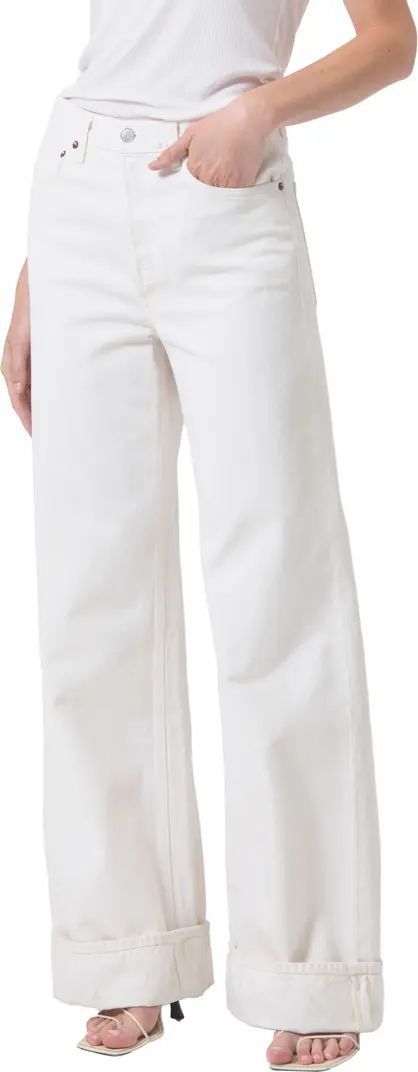 Dame Cuffed High Waist Wide Leg Organic Cotton Jeans | Nordstrom