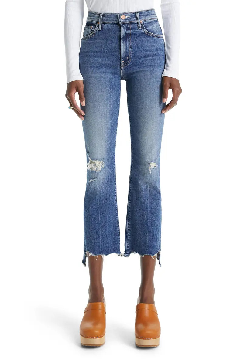 MOTHER The Insider High Waist Crop Step Chew Hem Jeans | Nordstrom | Nordstrom