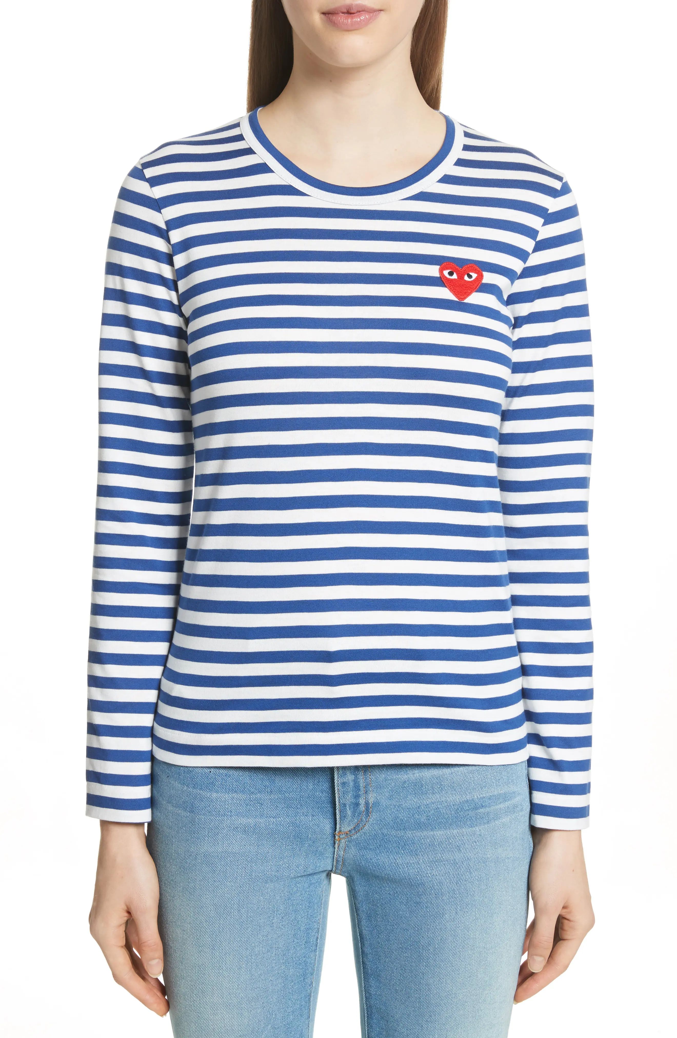 Comme des Garçons PLAY Stripe Cotton Tee | Nordstrom