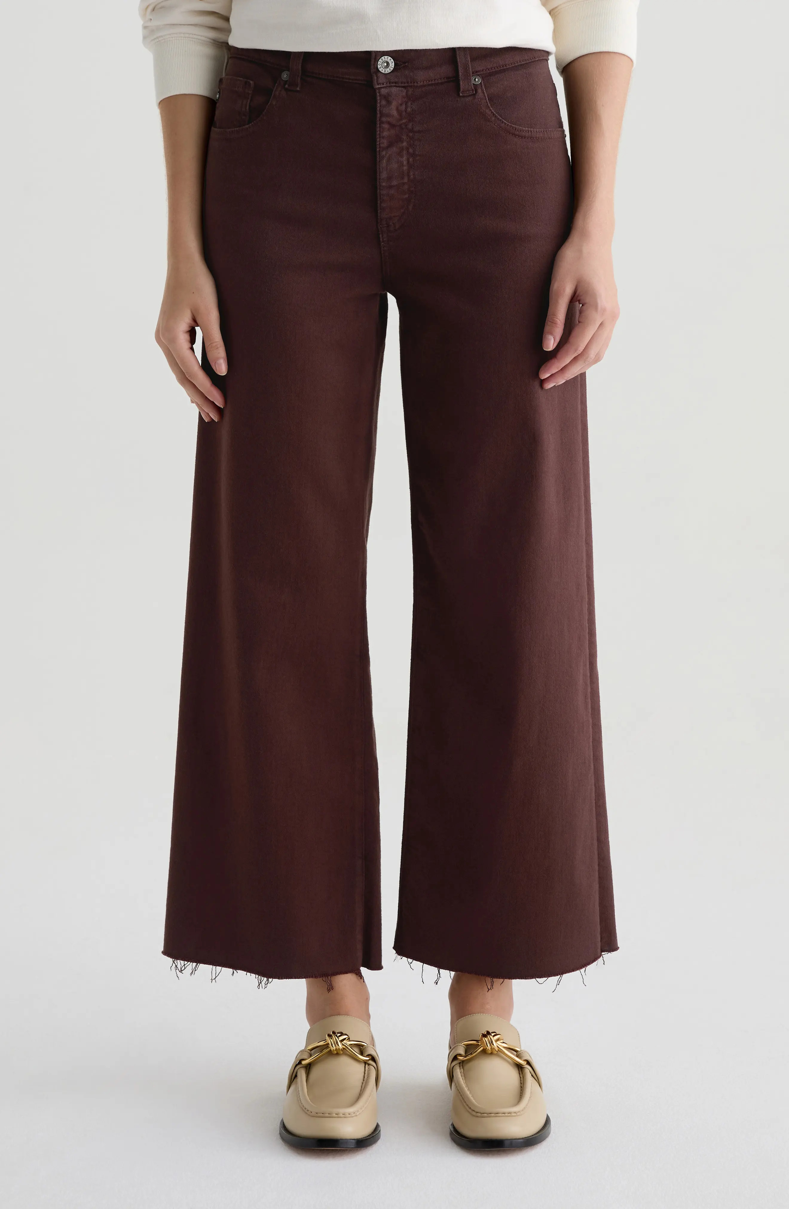 AG Saige Raw Hem Ankle Wide Leg Jeans (Women) | Nordstrom | Nordstrom