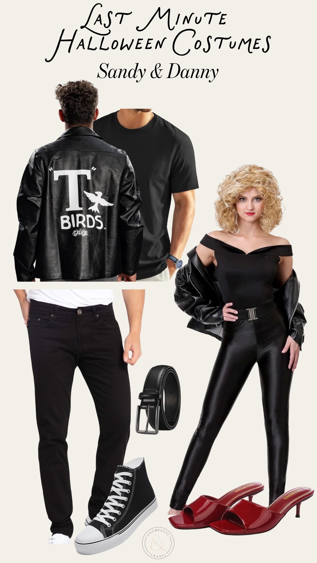 Last minute Halloween costumes: Danny and Sandy!