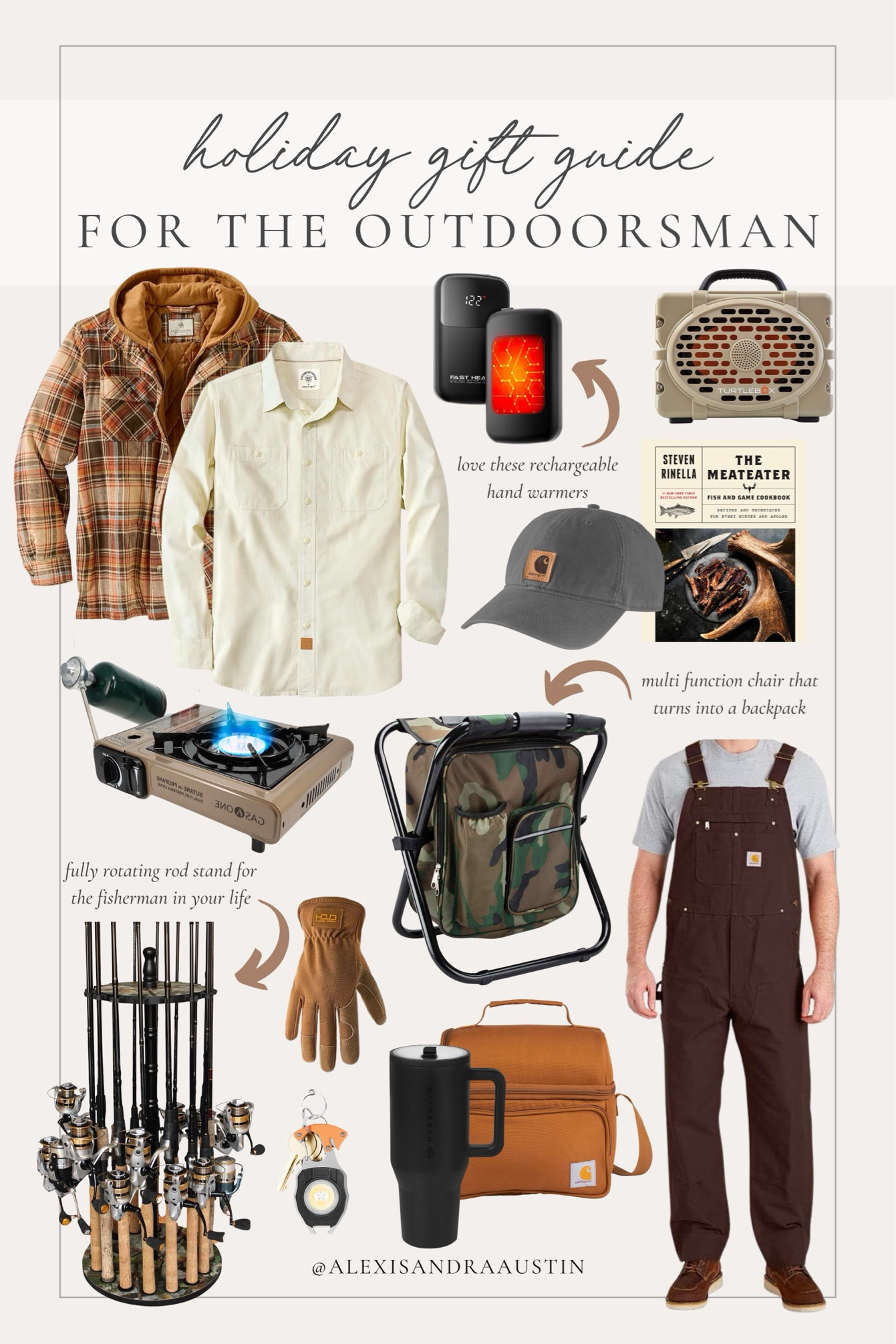 Holiday gift guide for the outdoorsman! Last minute finds for the men in your life - shop now to have items still arrive before Christmas!

Holiday gift guide, for the men, outdoorsman gift guide, last minute gifts, stocking stuffers, portable speaker, rechargeable hand warmers, electric stove, fishing rod storage, coveralls, carhartt, cookbook, neutral work gloves, hat favorites, stocking stuffers, found it on Amazon, shop the look!

#LTKGiftGuide #LTKSeasonal #LTKHoliday
