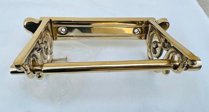 Victorian Style  Brass Toilet Roll Holder Simple and Elegant with Rod | Etsy (UK)