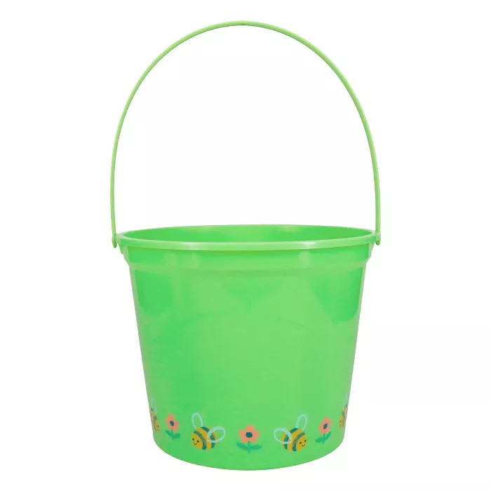 Jumbo Plastic Easter Bucket Printed Boarder with Stickers Green - Spritz™ | Target