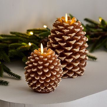 Pinecone Flameless Candles | West Elm | West Elm (US)