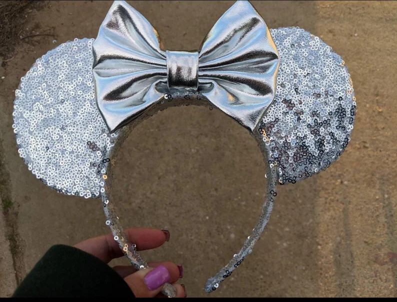 Sliver Mickey Mouse Minnie Mouse Ears - Etsy | Etsy (US)