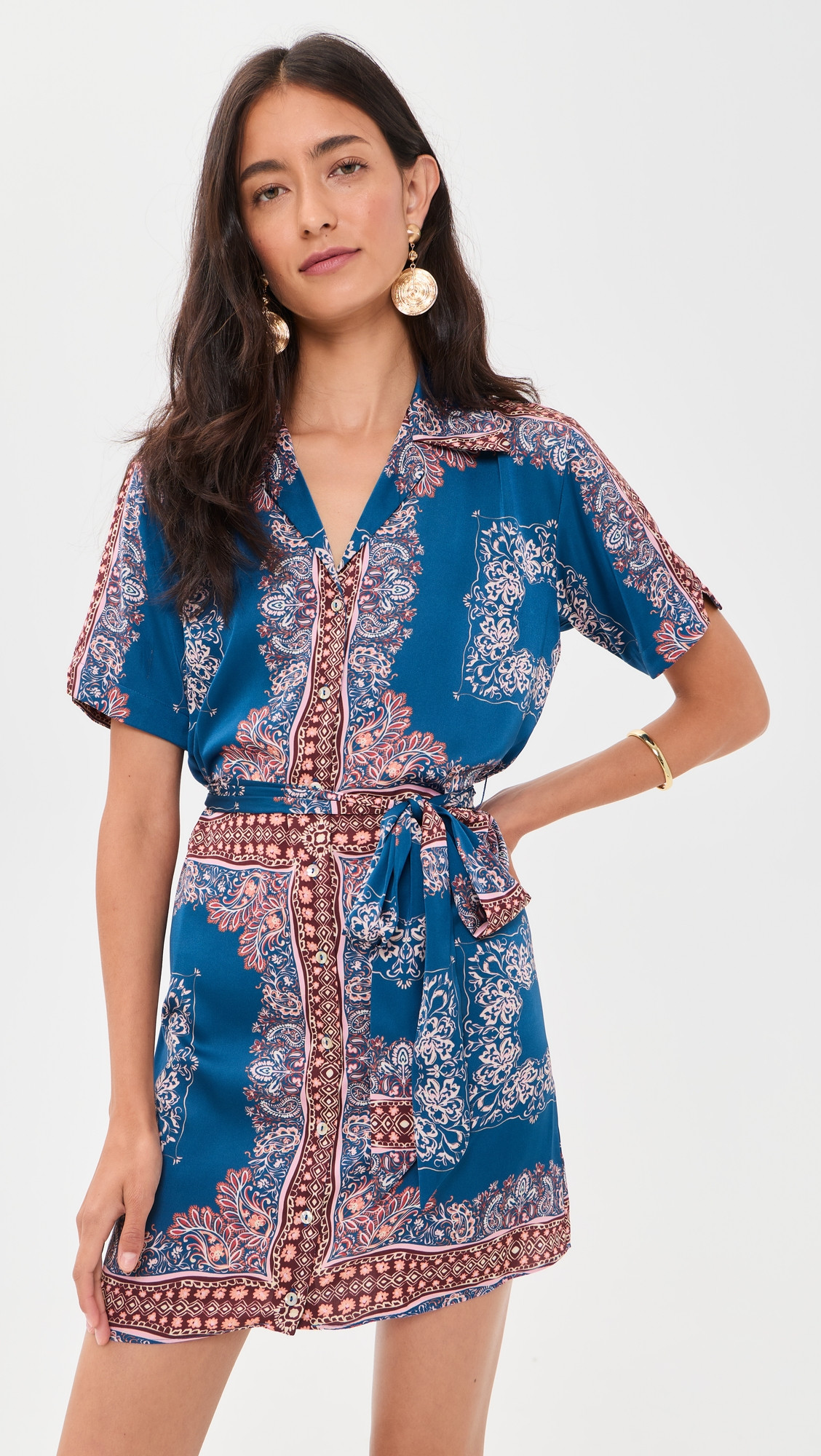 MISA Holland Bandana Dress Sapphire Tapis Satin XXS | Shopbop