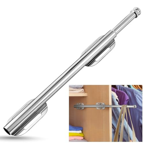Creatyi 12.6" Stainless Steel Valet Rod Pull Out Valet Rod for Closet Heavy Duty Adjustable Closet Valet Rod,Clothing Hanging Drying Closet Storage Organizer for Bedroom Laundry Room Bathroom (Chrome) | Amazon (US)