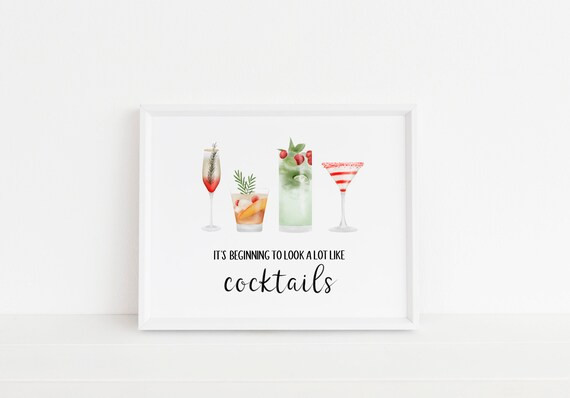 Christmas Print: It's Beginning to Look Like Cocktails | Etsy | Etsy (US)