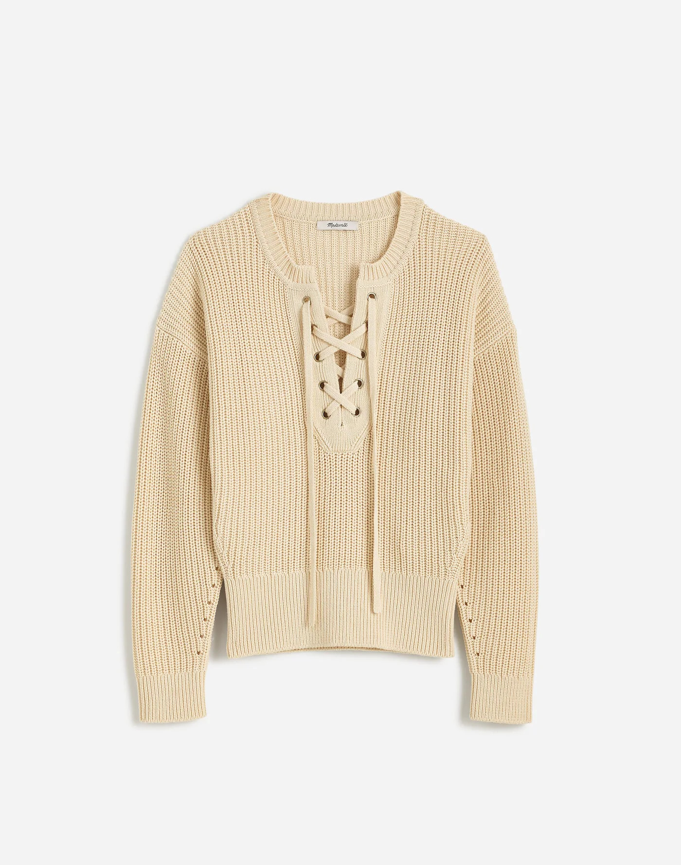 Ribbed Lace-Up Sweater | Madewell | Madewell