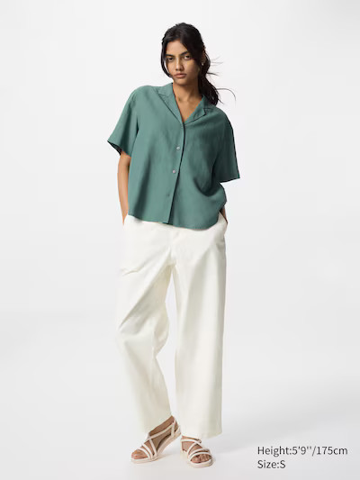 Women's Linen Cotton Tapered Trousers (Longer) | UNIQLO UK | UNIQLO (UK)