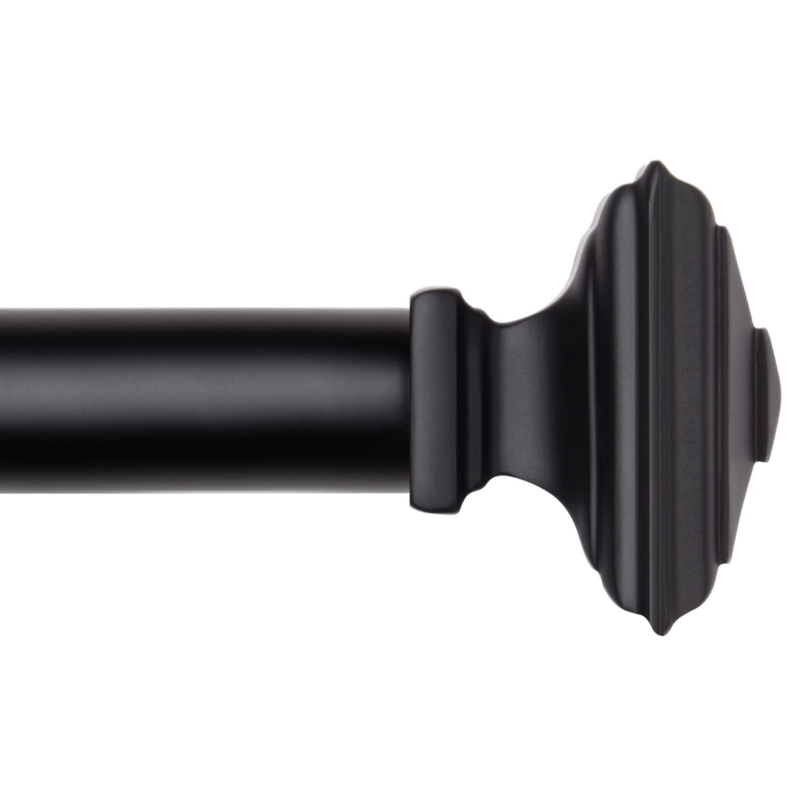 Black Curtain Rod-EUPLAR 1 Inch Long Curtain Rod with Decorative Square Finials, 72-144 Inch Adju... | Amazon (US)