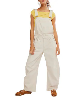 Good Luck Square Neck Sleeveless Barrel Leg Denim Overalls | Dillard's