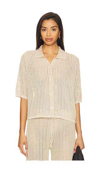 Sunbleached Buttoned Short Sleeve in Stone | Revolve Clothing (Global)