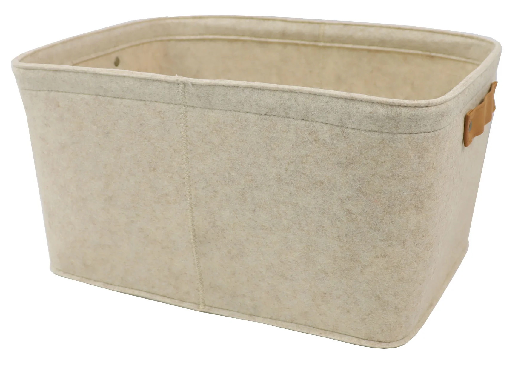 Mainstays Medium Felt Decorative Storage Basket, Oatmeal, 15 in x 11 in x 7.8 in | Walmart (US)