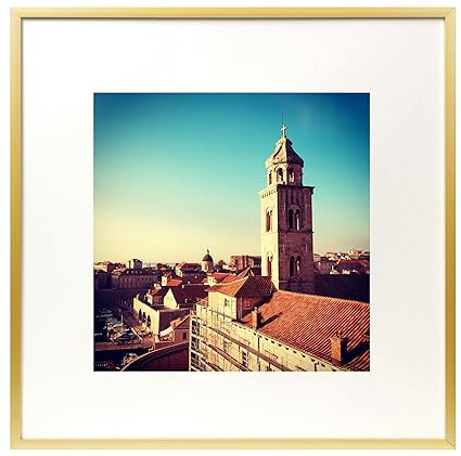 Golden State Art, Metal Wall Photo Frame Collection, Aluminum Gold Photo Frame with Ivory Color M... | Amazon (US)