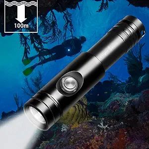 Odepro WD12 Scuba Diving Flashlight 3 Modes 1050 Lumen Underwater 100m Waterproof Scuba Lights wi... | Amazon (US)