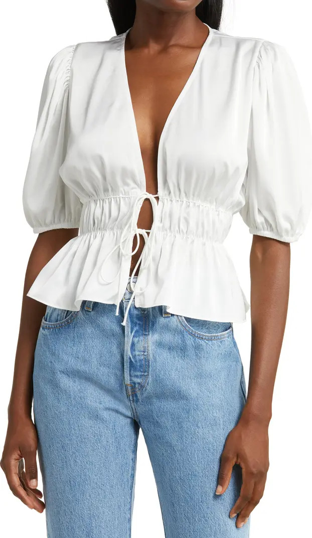 Tie Front Peplum Top | Nordstrom