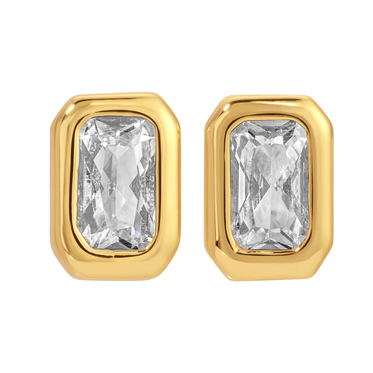 Bezel Baguette Studs | Erin Fader Jewelry Design