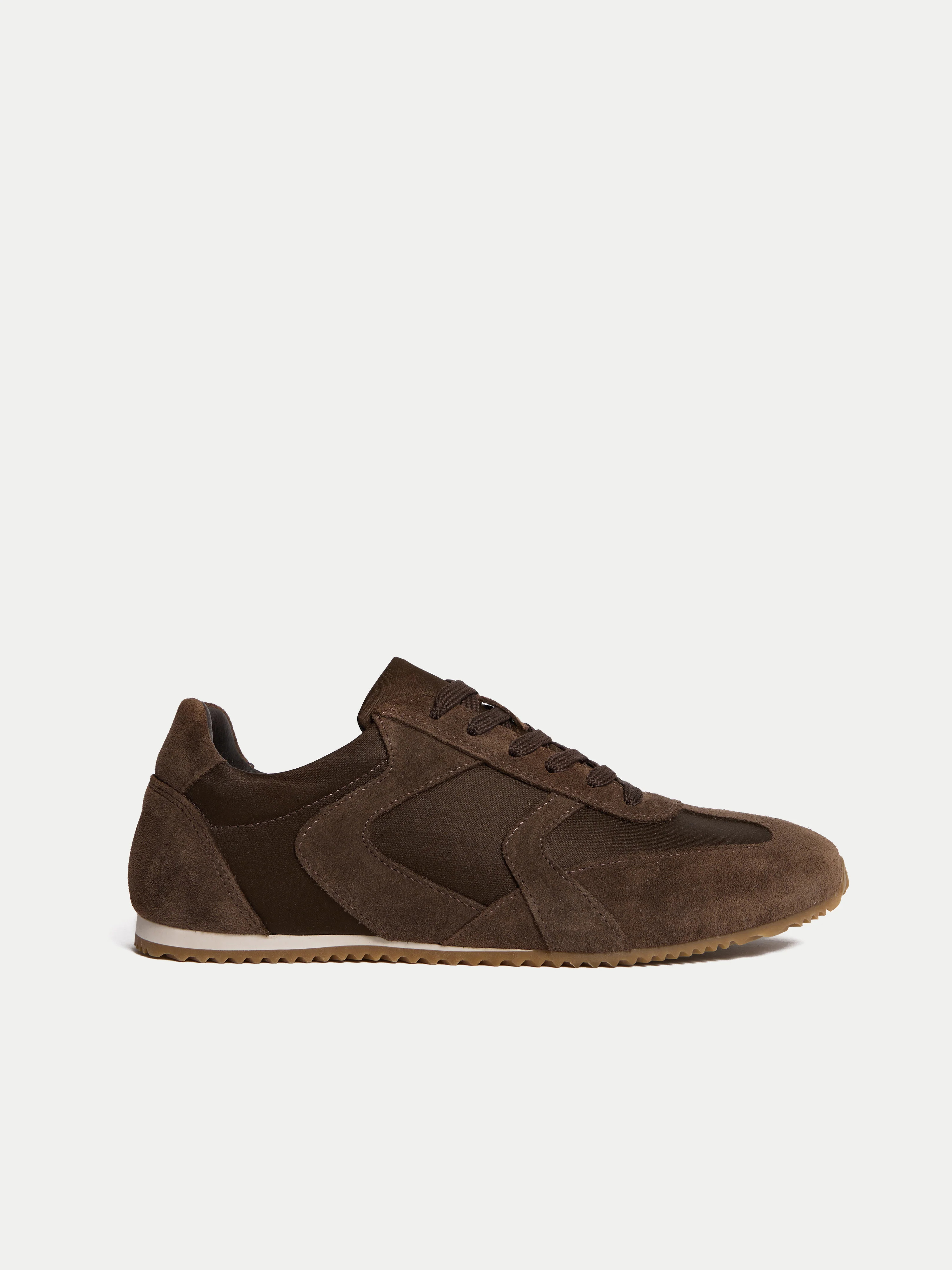 Porto Suede Satin Trainer | Chocolate | Jigsaw (UK)