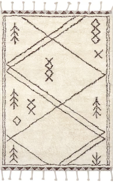 Beige Wool Tasseled Area Rug | Rugs USA