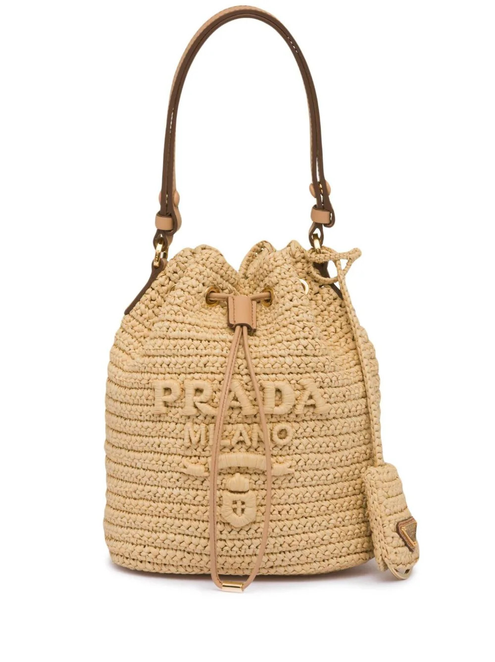 mini logo-embroidered raffia bucket bag | Farfetch Global