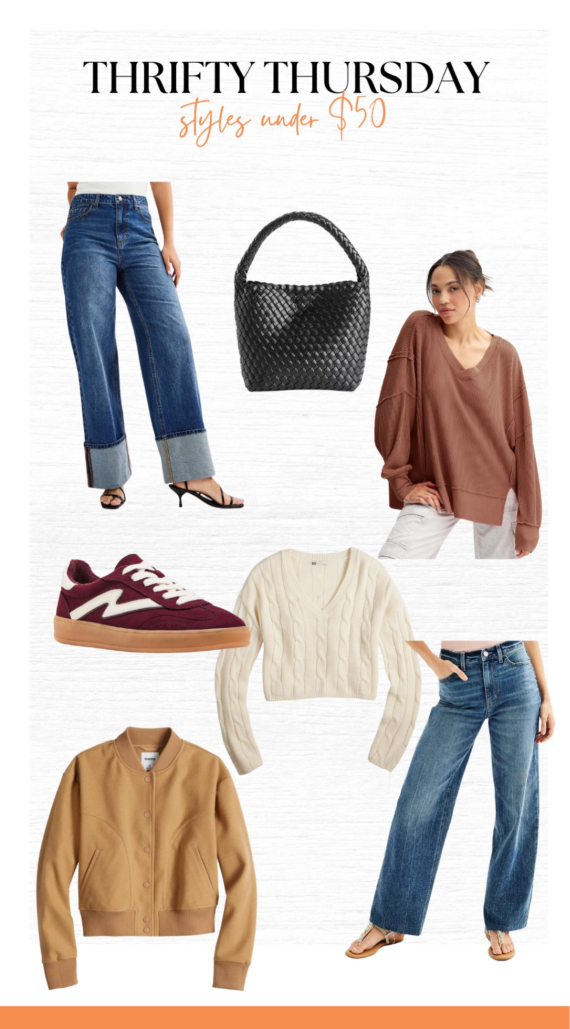 Thrifty Thursday - Style Under $50
#cableknit #bomberjacket 

#LTKFindsUnder50 #LTKStyleTip