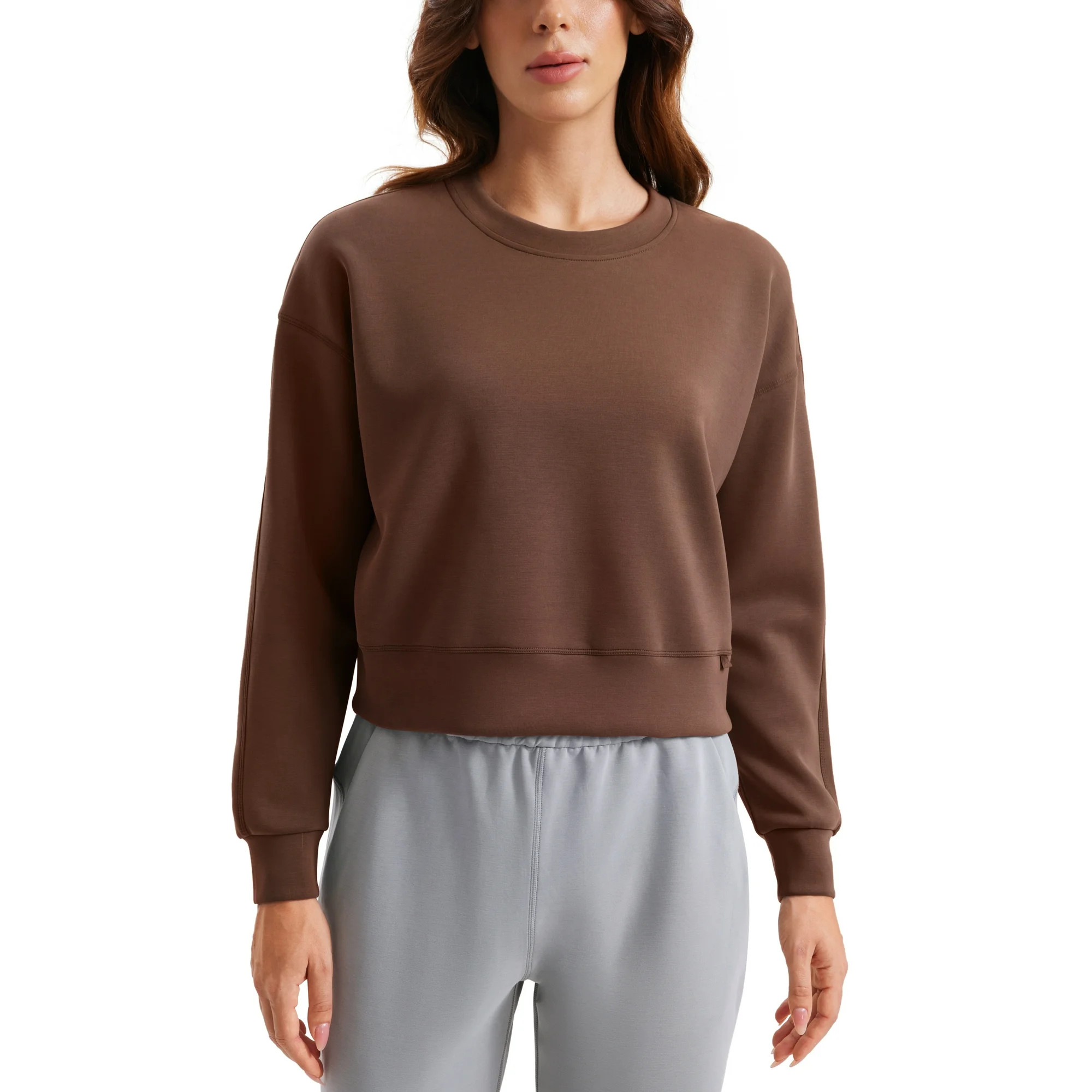 CRZ YOGA Womens SoftAura Crewneck Sweatshirt Long Sleeve Workout Casual Pullover Basic Fall Tops | Walmart (US)