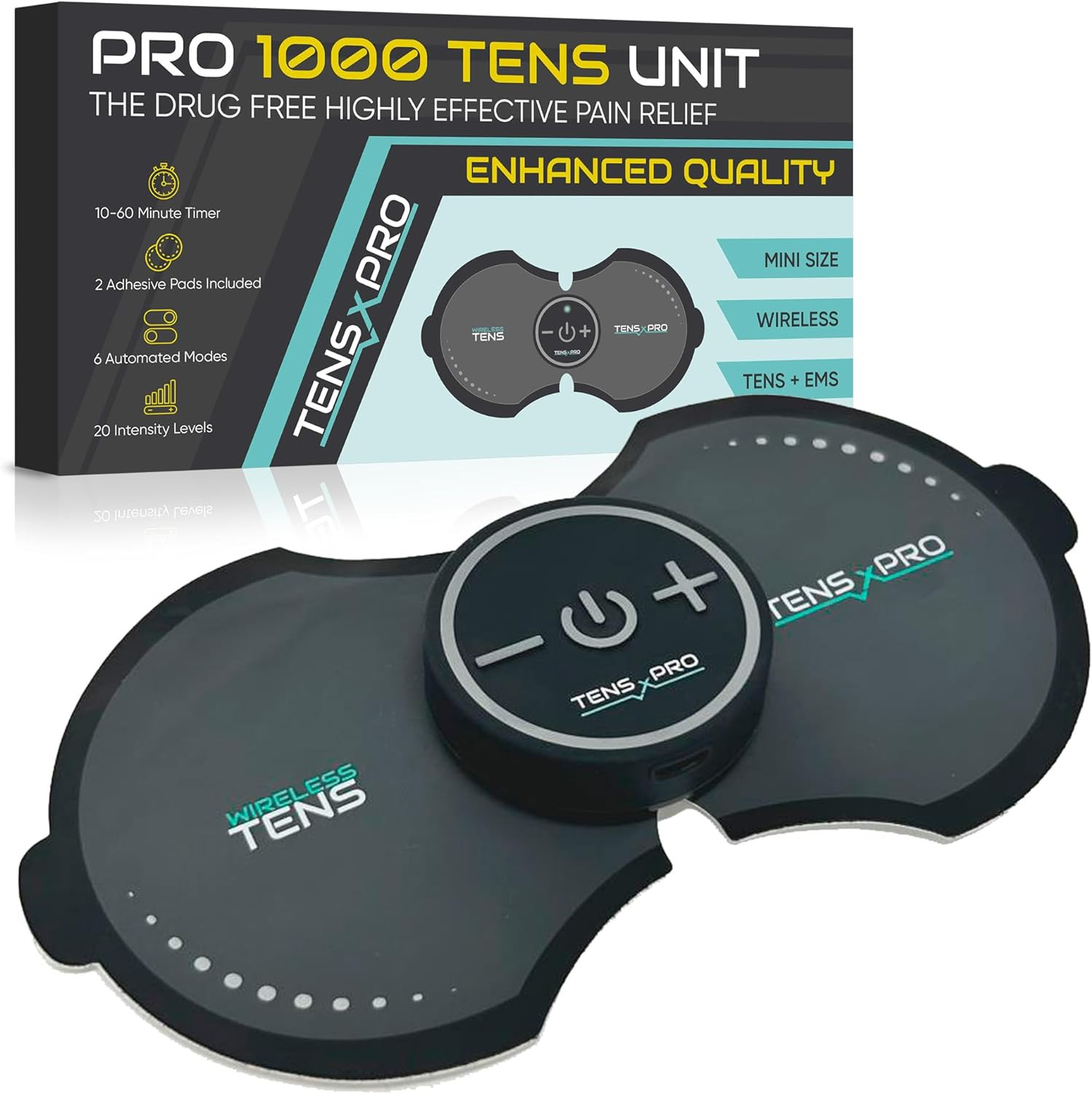 Pro 1000 Wireless Tens Unit for Pain Relief - Mini Tens Massager Portable Electric Muscle Stimula... | Amazon (US)