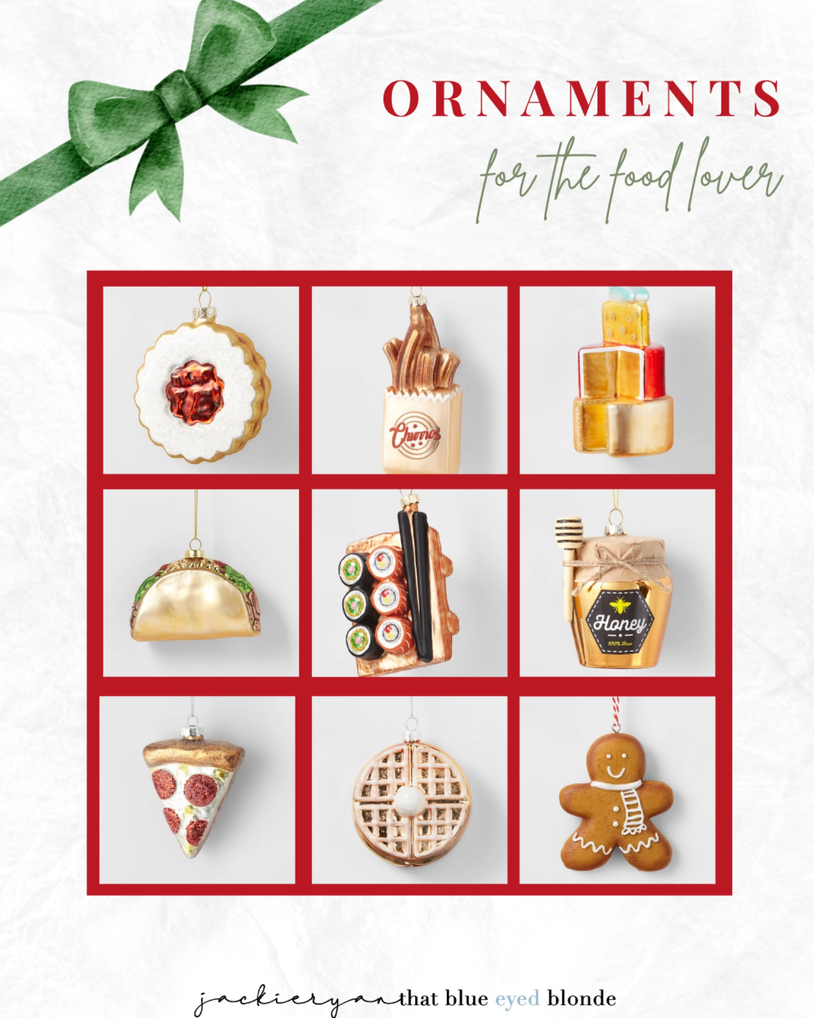 Ornaments for the food lover! 



#HolidayGiftGuide #GiftGuide #GiftGuideForHer #GiftGuideForHim #GiftGuideForThem #GiftGuideForBoys #GiftGuideForGirls #GiftGuideForBoyfriend #GiftGuideForGirlFriend #GiftGuideForFriend #GiftGuideForBoss #GiftGuideForMom #GiftGuideForDad #GiftGuideForSister #GiftGuideForBrother #GiftGuideForGrandma #GiftGuideForGrandpa #GiftGuideForGrandparents #GiftGuideForParents #GIftGuideForSpouse #GiftGuideForPartner #GiftGuideForFiance #GiftGuideIdeas #GiftIdeas #Christmas #christmastree #ChristmasTreeDecor #ChristmasTreeOrnament #ChristmasTreeOrnaments #Ornaments #NeutralTree #TraditionalTree #TraditionalChristmas #TraditionalChristmasTree #ThemedChristmas #ThemedChristmasTree #ChristmasDecor #holidaydecor #holidaysale #holidayfigurines #xmasdecor #xmasparty #xmastime #HolidaySales #ChristmasStockings #ChristmasPillows #throwpillows #Blankets #XMASStockings #Stockings #PetStockings #uniqueornaments 

#LTKSeasonal #LTKHoliday #LTKhome
