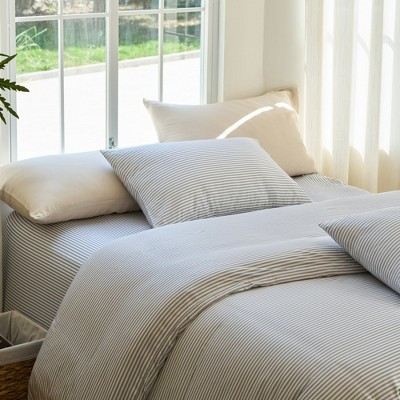 DOZ by SIJO Bamboo Viscose Duvet Cover Set, Organically Grown Bamboo, Buttery Soft, Cooling, High GSM Stripe King / Cal King | Target