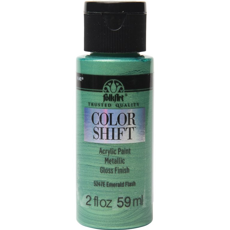 FolkArt Color Shift Acrylic Craft Paint, Gloss Finish, Emerald Flash, 2 fl oz | Walmart (US)