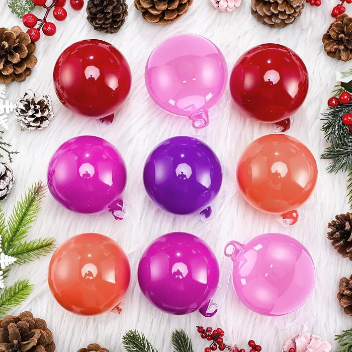 FoldTier 9pcs 3" Colorful Glass Ball Christmas Tree Ornament, Mix Color | Amazon (US)