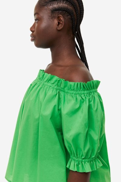 Ruffle-trimmed Off-the-shoulder Top | H&M (US)