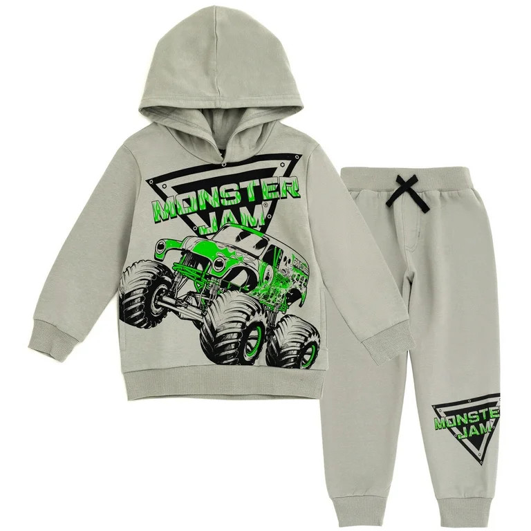 Monster Jam Little Boys Hoodie and Jogger Pants Outfit Set Light Gray 6 - Walmart.com | Walmart (US)
