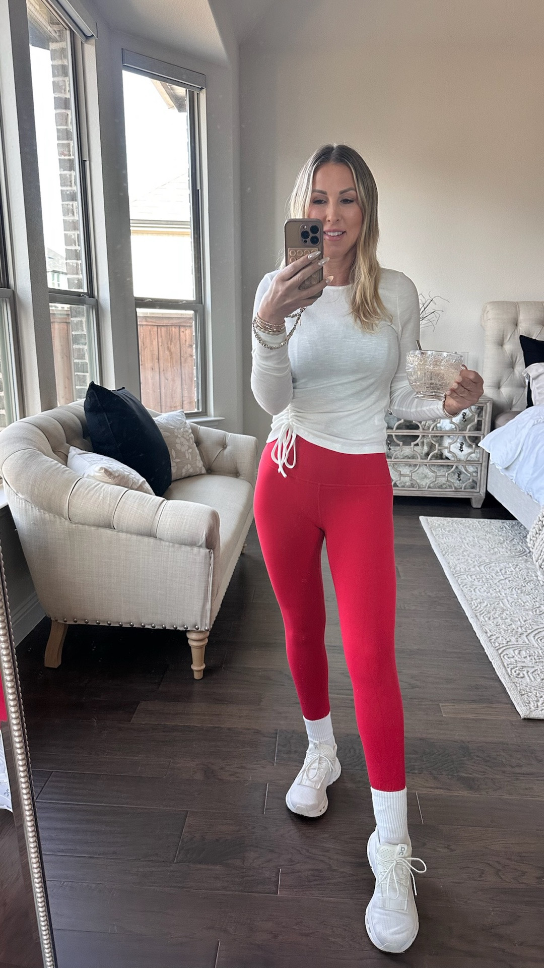 Easy, everyday pieces styled intentionally 🤍

This is one of those outfits that works for real life—morning coffee, Pilates, errands, all of it.

I love how a simple long sleeve + high-waisted leggings can feel instantly more polished when the fit is right and the palette is clean. The red adds just enough interest while still feeling classic, and the white sneakers keep everything fresh and effortless.

Polished doesn’t have to feel complicated—it’s just about choosing pieces that work together.

Everything is linked here for you 🤍

#ltkfitness #everydaystyle #elevatedbasics #over40style #athleisureoutfit

#LTKgrwm #LTKootd #LTKActive