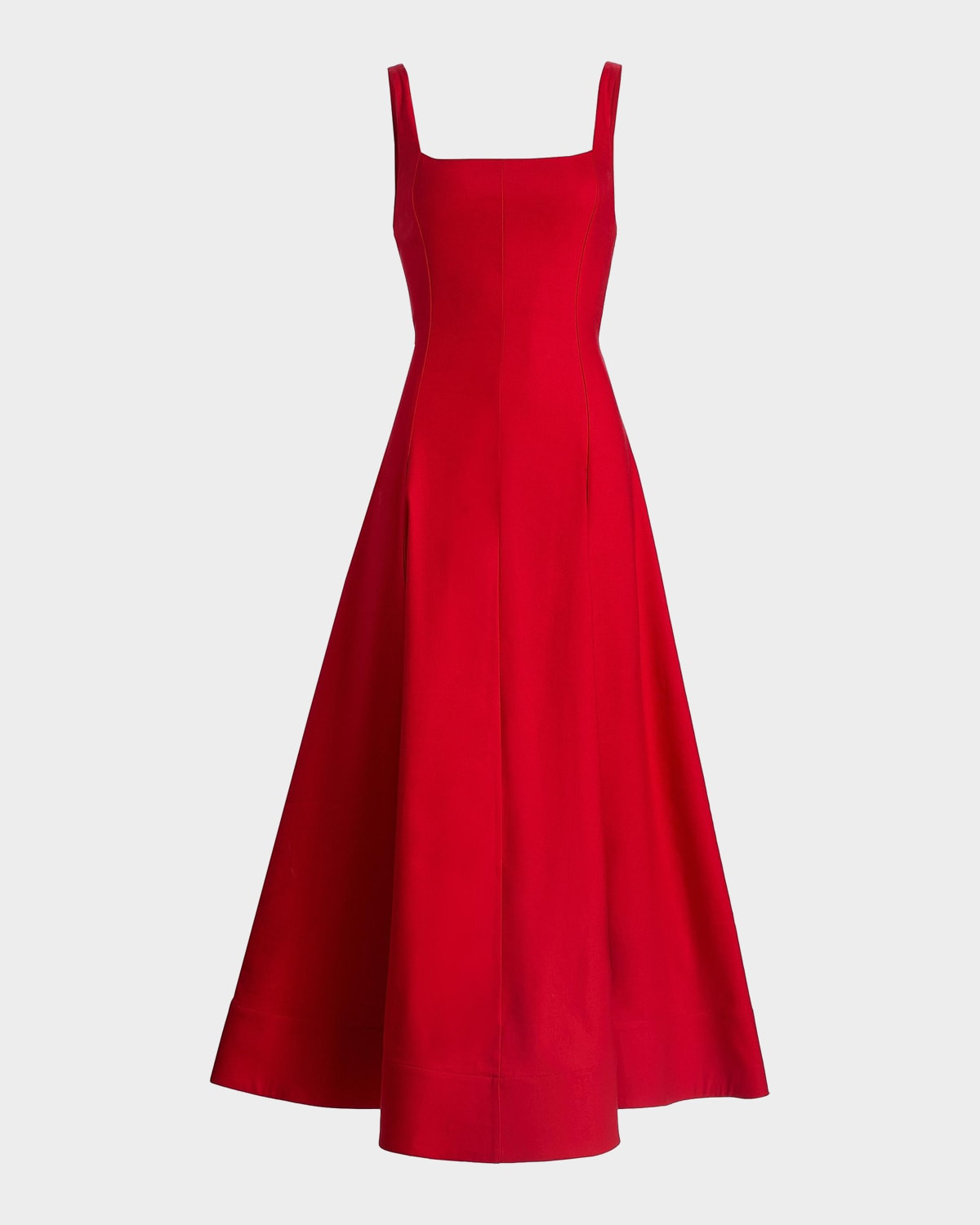 Polly Linen-Blend Tie-Back Midi-Dress | Neiman Marcus