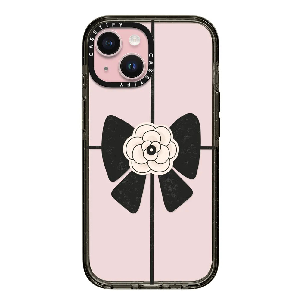 Elegant Camellia corsage bow : black and white ribbon | Casetify