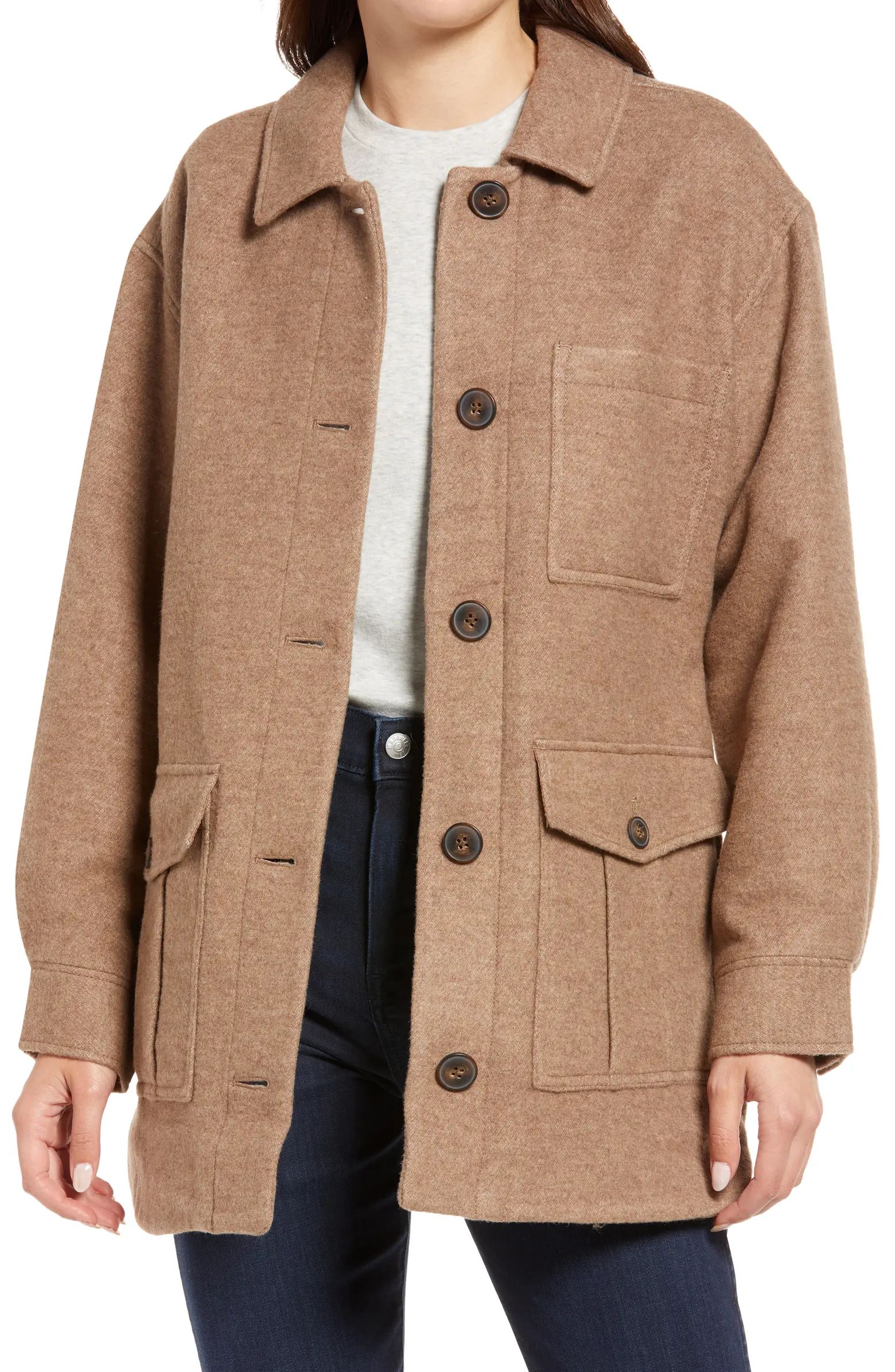 Belrose Recycled Wool Blend Shirt Jacket | Nordstrom