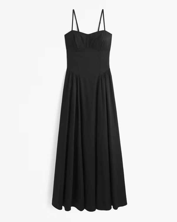 Dipped-Waist Sweetheart Maxi Dress | Abercrombie & Fitch (US)